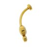 TITAN Gold Flacher Doppel Kristalle Bauchnabel Intim Piercing Banane