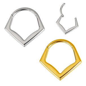 Sptzer, Eckiger Piercing Clicker Ring mit breitem Rand in...