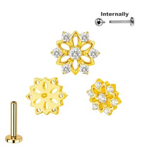 Titan Labret Innengewinde mit große Blume mit...