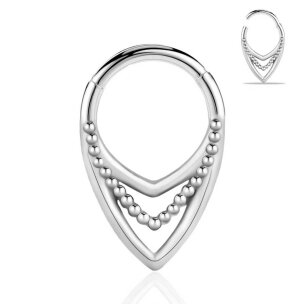 1,2mm Spitzer 3 Reihen Ornament Septum Clicker Boho