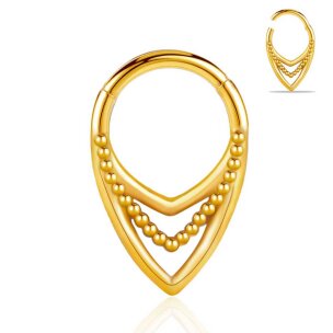 1,2mm Spitzer 3 Reihen Ornament Septum Clicker Boho