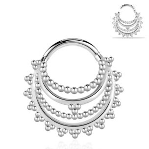 1,2mm 4 Reihen 3D Ornament Septum Clicker Boho