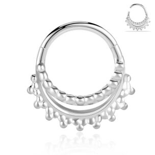 1,2mm 2 Reihen Kugel Ornament Septum Clicker Boho