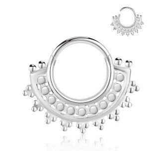 1,2mm Breiter Clicker Kugel Boho Muster Silber Gold