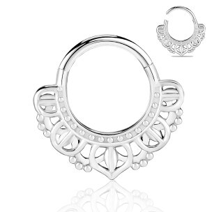 1,2mm Breiter Ornament Septum Clicker Ring