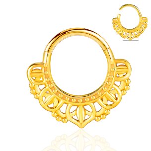 1,2mm Breiter Ornament Septum Clicker Ring
