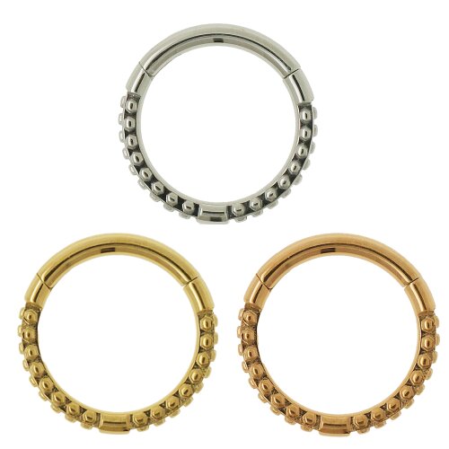 Clicker Ring mit 3 Seiten Kugel Muster in Silber, Gold, Rosegold