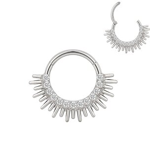 1,2mm Titan Segment Clicker Ring Strahlen Rand mit...
