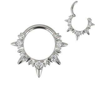 Septum Ohr Piercing Clicker Ring mit Spitzen Rand und...