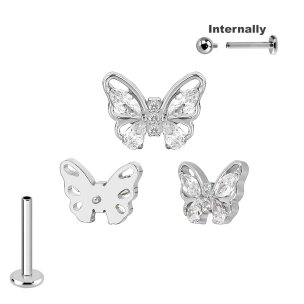 Titan Labret Innengewinde mit großem Schmetterling...