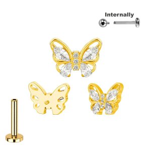 Titan Labret Innengewinde mit großem Schmetterling...