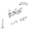 Titan Labret Innengewinde mit 3 Ovalen Kristallen aneinander Aufsatz in Silber