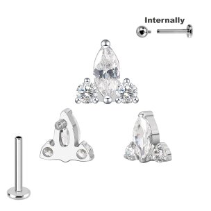 Titan Labret Innengewinde mit dreieckigem Aufsatz viele...