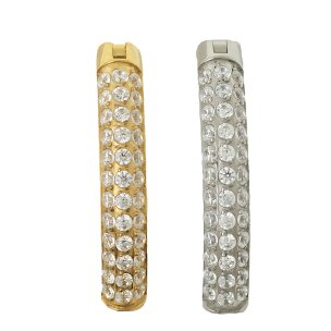 1,6mm Titan Gold Silber 3 Seitig Halbrund Kristalle...