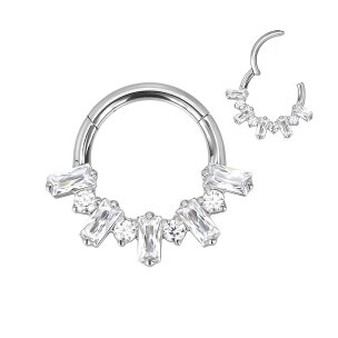 1,2mm Titan Clicker Ring Runde und Eckige Kristalle