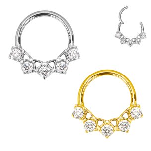 Septum Ohr Daith Piercing Clicker Ring mit großen...