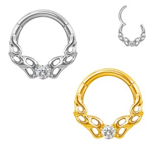 Septum Ohr Daith Piercing Clicker Ring mit rundem...