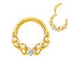 1,2mm Titan runder Kristall Ornamente Segment Clicker Ring