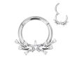 1,2mm Titan Stern + Kristalle Segment Clicker Ring