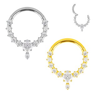 Septum Ohr Piercing Clicker Ring mit eckigen und runden...