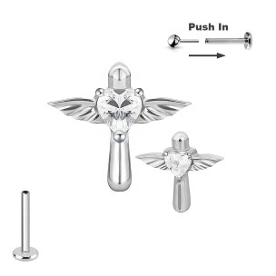 Titan Micro Push Pin stecksystem mit Engel mit Kristall...