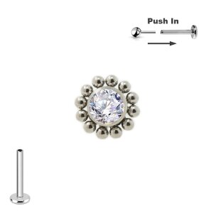 Titan Push Pin Stecksystem mit Kristall mit Mini Kugeln...