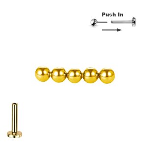 Titan Push Pin Stecksystem mit 5er Kugel Aufsatz in Gold
