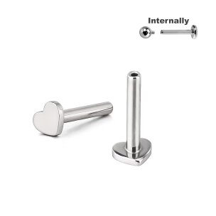 1,0mm Titan Herz Platte Labret mit Innengewinde Stab in...