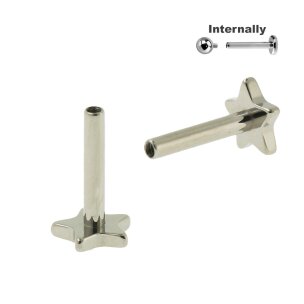 1,0mm Titan Stern Platte Labret mit Innengewinde Stab in...