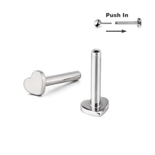 1,0mm Titan Labret Herz Platte Stecker Push Pin...
