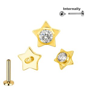Titan Labret Innengewinde kleiner Stern Aufsatz mit...
