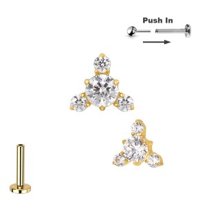 Titan Push Pin Stecksystem mit Dreieck Kristall...