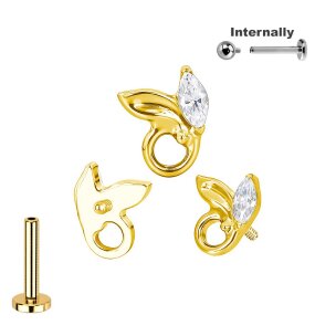 Titan Labret Innengewinde kleiner floraler Aufsatz mit...