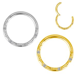 Schlichter Ohr Piercing Clicker Ring mit Kerben und...