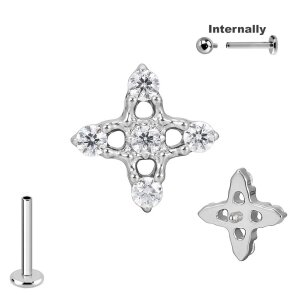 Titan Labret Innengewinde mit 4 Zacken Stern und...