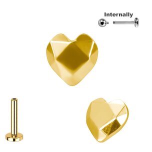 Titan Labret Innengewinde mit geschliffenem Herz Aufsatz...