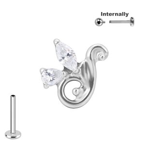 Kleines Ornament mit Kristallen Aufsatz Labret...