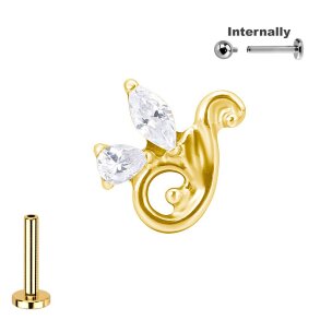 Kleines Ornament mit Kristallen Aufsatz Labret...