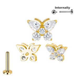 Titan Labret Innengewinde mit großem Schmetterling...