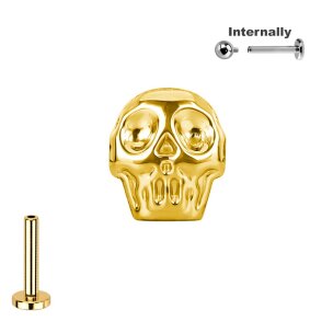 Titan Labret Innengewinde mit Totenkopf Aufsatz Ohr...