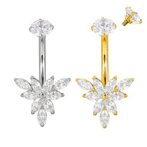 Titan Bauchnabelpiercing Banane mit dreieckiger...