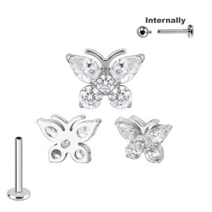 Titan Labret Innengewinde mit großem Schmetterling...