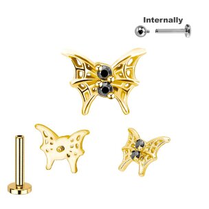 Titan Labret Innengewinde Spinnennetz Schmetterling mit...