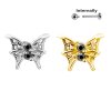 Titan Schmetterling mit Spinnenetz Flügeln Schwarze Kristalle Aufsatz in Silber und Gold