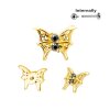 Schmetterling Spinnennetz schwarze Kristalle Titan Aufsatz Silber Gold