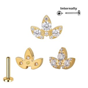 Titan Labret Innengewinde mit ovaler Blüte mit...
