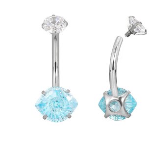 Titan Ovaler Firework Kristall Bauchnabel Piercing Banane