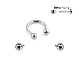 Titan Augenbrauen Ohr Helix Nippel Hufeisen Internally in...