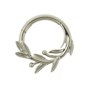 1,2mm Titan Gold Zweig Motiv Segment Clicker Ring
