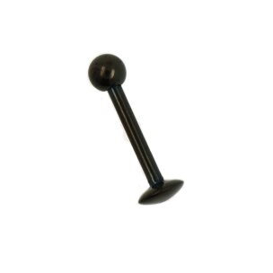 Titan Schwarzes Piercing Labret mit abgerundeter Platte...